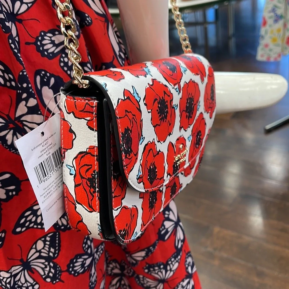 Kate Spade Kristi Poppy Printed Flap Crossbody 
Cream Multi NWT - Picture 15 of 16